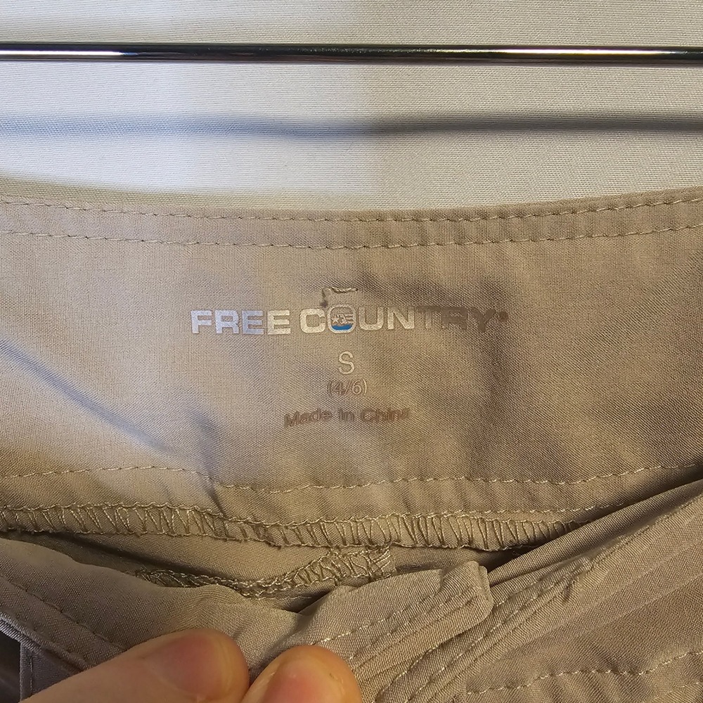 Free Country Womens Tan Performance Hiking Shorts Size Small Drawstring Khaki - Picture 4 of 7